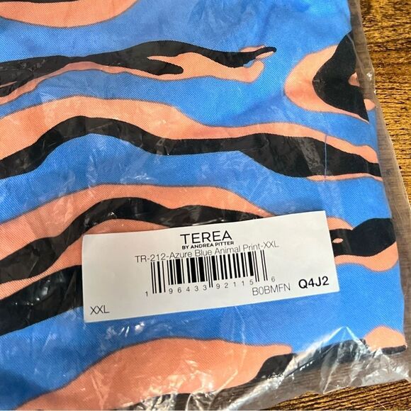 TEREA Andrea Pitter Azure Blue Animal Print Lexington Shorts, Size XXL. NWT! - Picture 6 of 7